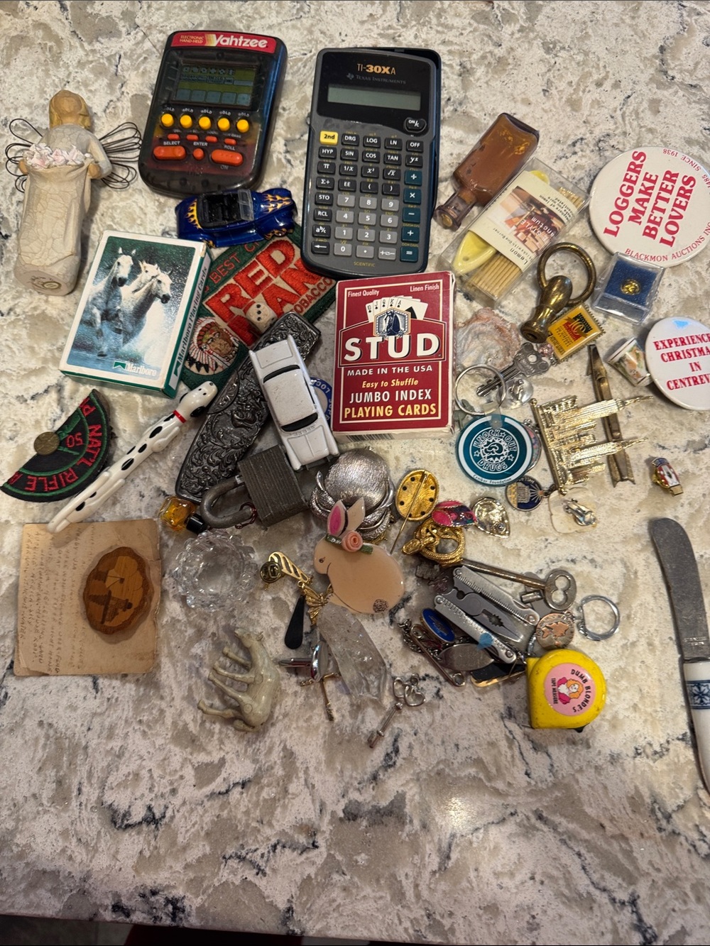 Assorted Men’s Accessories Lot with Stud Playing Cards - Multi-Color